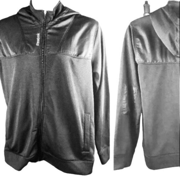 Reebok Jacket Black Hood Insulated Fleece size L Y - Picture 13 of 14